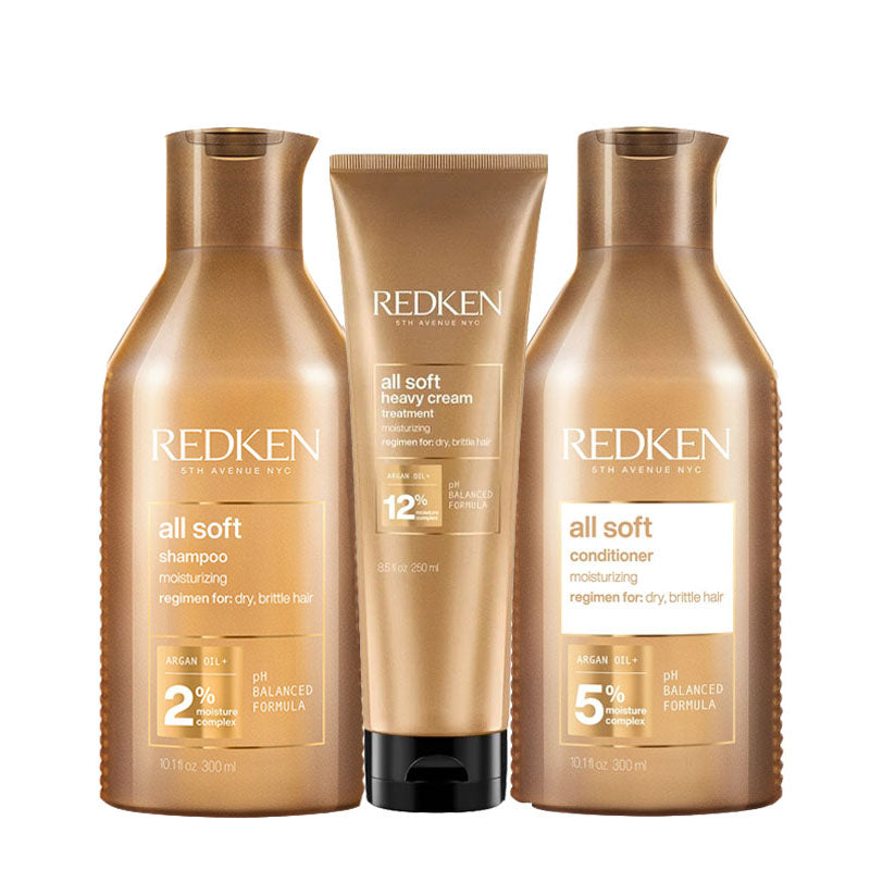 REDKEN Kit All Soft Shampoo 300ml + Mask 250ml + Conditioner 300ml