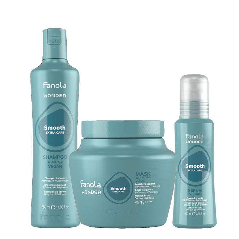 FANOLA Kit Wonder Smooth Shampoo 350ml + Mask 500ml + Serum 100ml