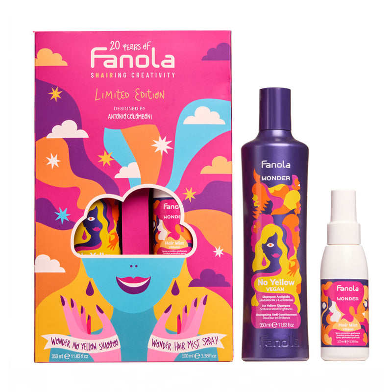 FANOLA Set Wonder No Yellow Shampoo 350ml + Mist Spray 100ml Shairing Creativity Limited Edition