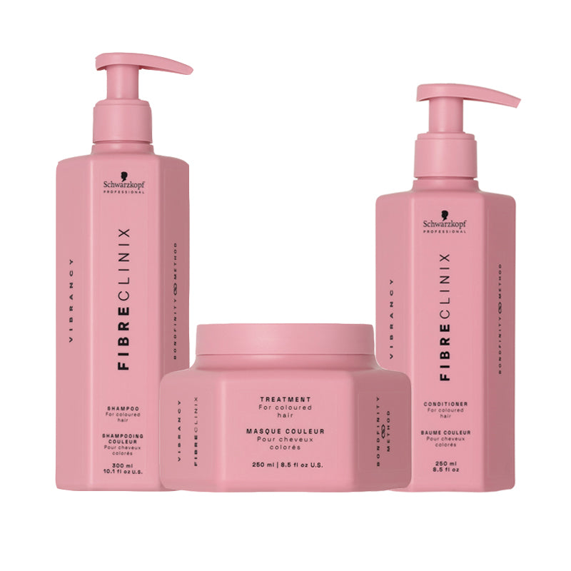 SCHWARZKOPF Kit Fibre Clinix Vibrancy Shampoo 300ml + Mask 250ml + Conditioner 250ml