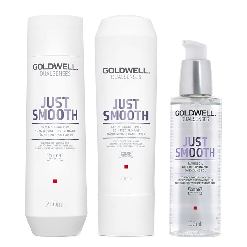 GOLDWELL Kit DS Just Smooth Taming Shampoo 250ml + Conditioner 200ml + Oil 100ml