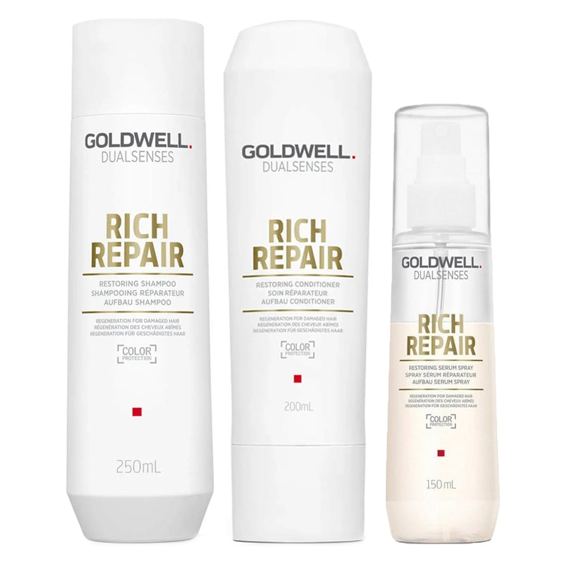 GOLDWELL Kit DS Rich Repair Restoring Shampoo 250ml + Balsamo 200ml + Spray 150ml
