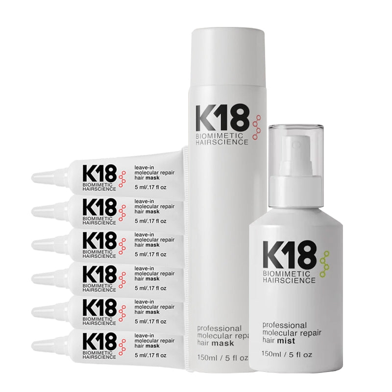 K18 Professional Set Molecular Repair Mask 150ml + Mist 150ml + Leave-in 5ml x6