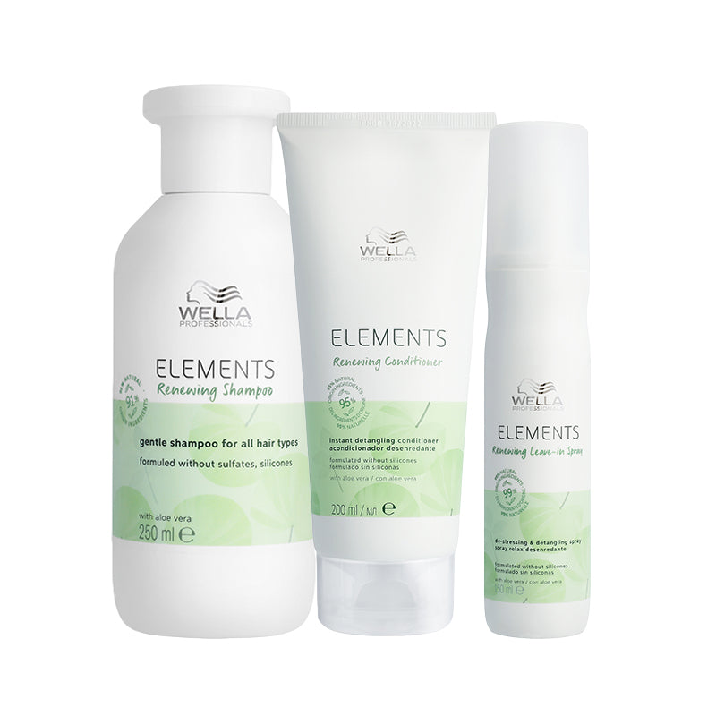 WELLA Kit Elements Renewing Shampoo 250ml +  Conditioner 200ml + Leave-In Spray 150ml