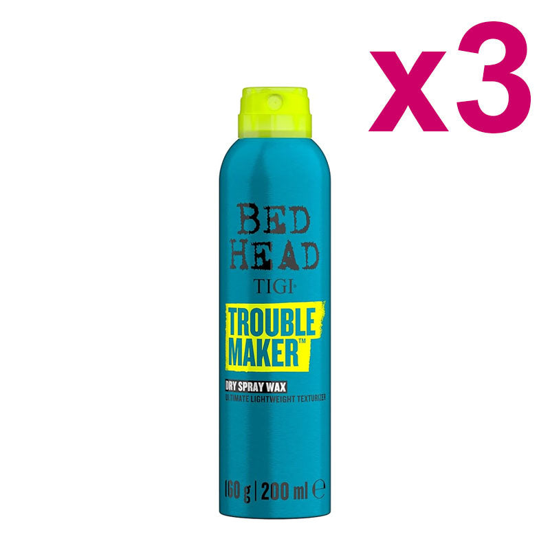 TIGI Kit Bed Head Trouble Maker Dry Spray Wax 3 Pezzi x 200ml