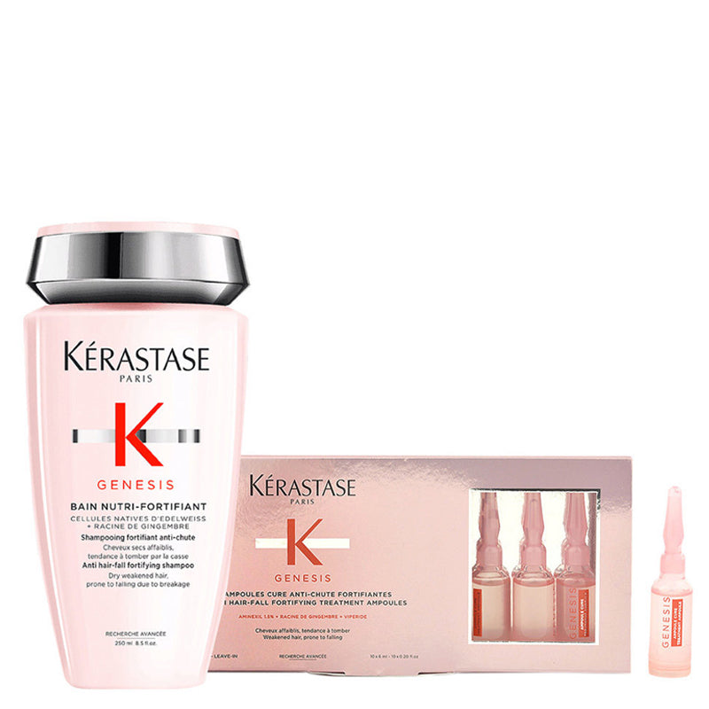 KERASTASE Kit Genesis Bain Nutri Fortifiant Shampoo 250ml + Fiale Anticaduta 10x6ml