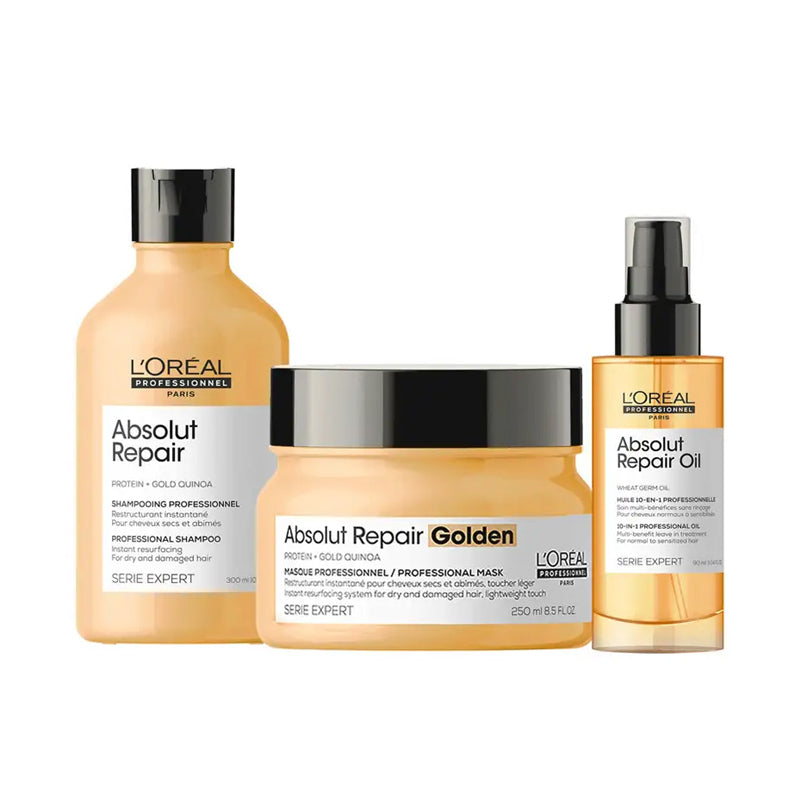 L'OREAL Kit Serie Expert Absolut Repair Shampoo 300ml +  Golden Masque 250ml + Oil 90ml