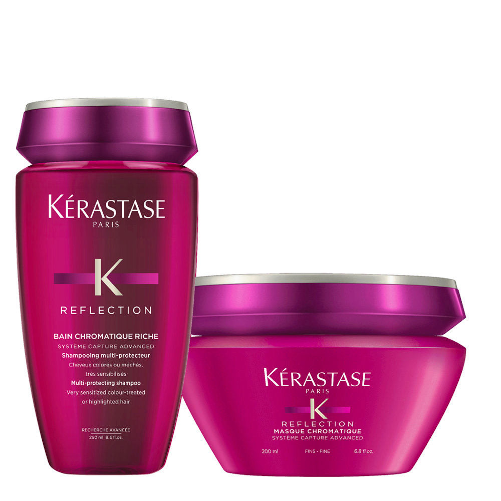 KERASTASE Kit Reflection Chromatique Capelli colorati e decolarati Shampoo 250ml + Maschera 200ml