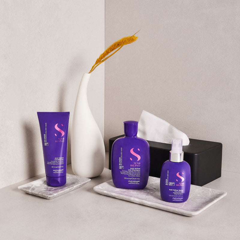 ALFAPARF MILANO Kit Semi Di Lino Anti-Yellow Low Shampoo 250ml + Conditioner 200ml