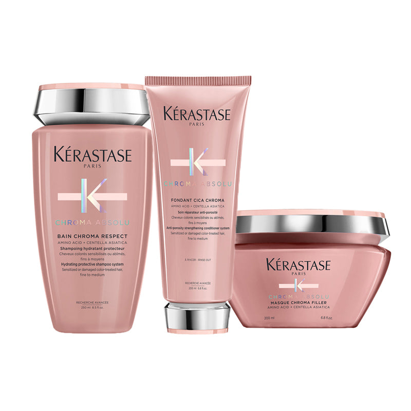 KERASTASE Kit Chroma Absolu Bain Chroma Respect 250ml + Masque 200ml + Fondant 200ml