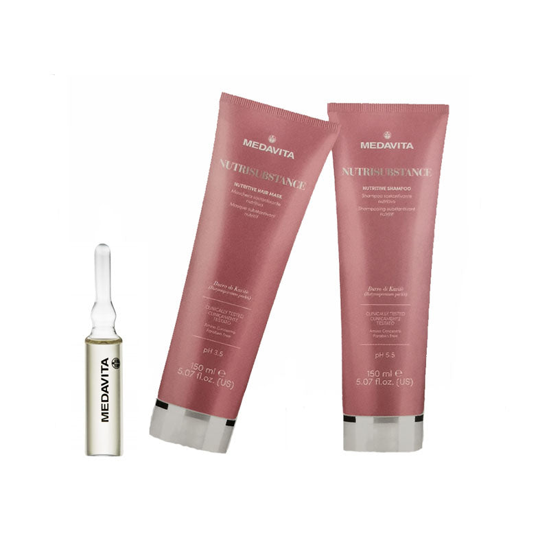 MEDAVITA Lotion Concentrée Fiale 6ml x 13pz Nutrisubstance Shampoo 150ml + Maschera 150ml