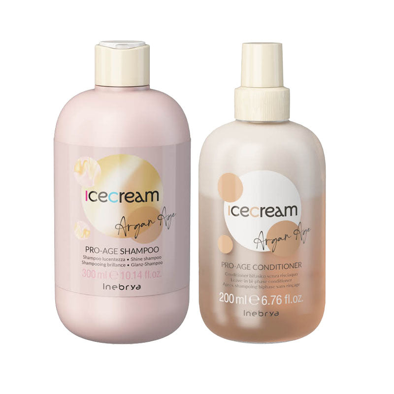 INEBRYA Kit Ice Cream Argan Age Shampoo 300ml + Conditioner 200ml