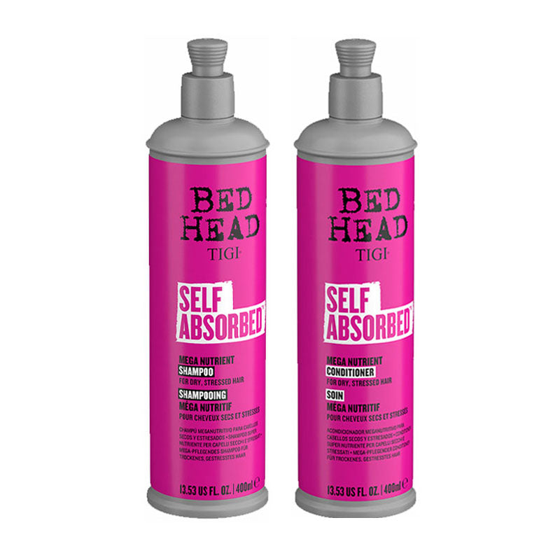 TIGI Kit Bed Head Self Absorbed Shampoo 400ml + Conditioner 400ml, shampoo professionale per capelli