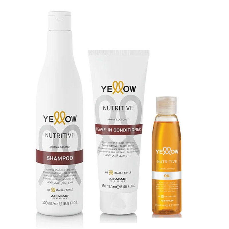 ALFAPARF Yellow Kit Nutritive Shampoo 500ml + Conditioner 250ml + Oil 125ml