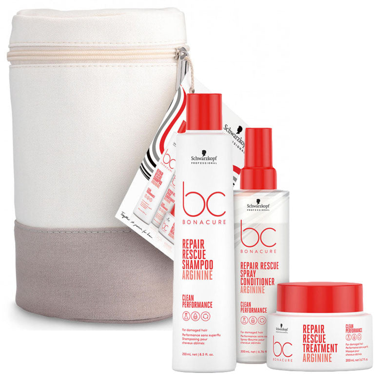 SCHWARZKOPF BC Repair Rescue Xmas Bag Shampoo 250ml + Spray Conditioner 200+ Mask 200ml