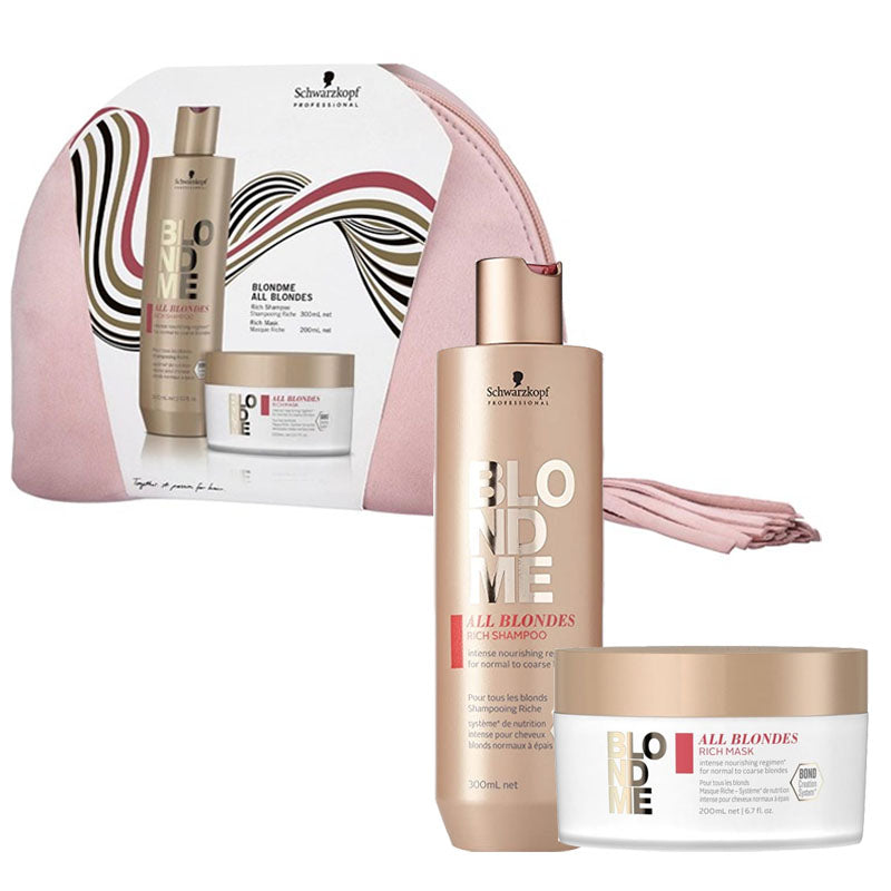 SCHWARZKOPF Xmas Bag BlondMe Rich Shampoo 300ml + Rich Mask 200ml
