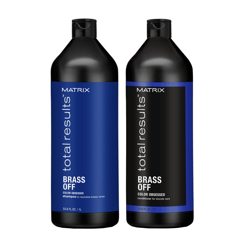 MATRIX Kit Total Results Brass Off Shampoo 1000ml + Conditioner 1000ml