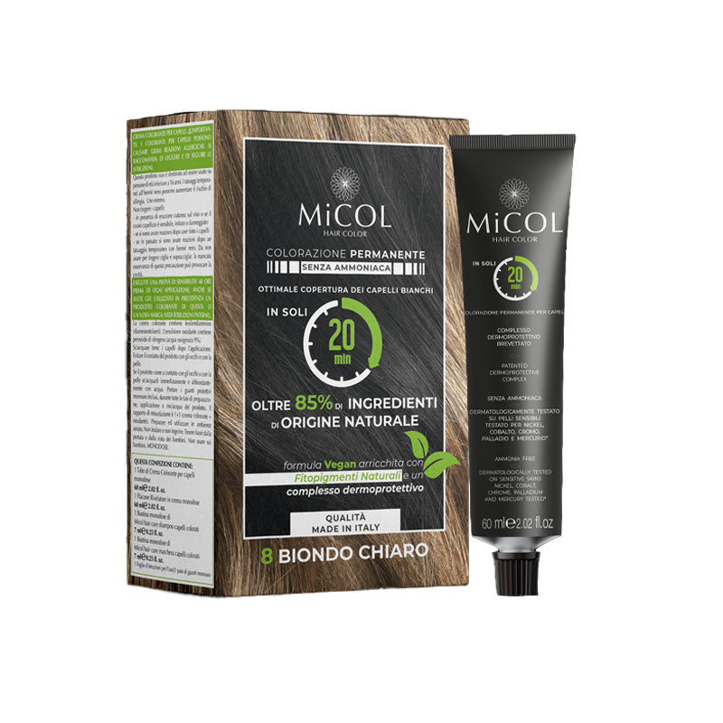 FARMAGAN Micol Set Colorazione Permanente Senza Ammoniaca Vegan 8 BIONDO CHIARO