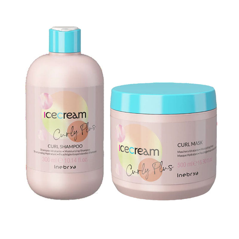 INEBRYA Kit Ice Cream Curly Plus Shampoo 300ml + Mask 500ml