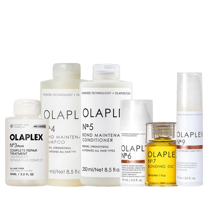 OLAPLEX Kit Treatment N°3 Plus + Shampoo N°4 250ml + Conditioner N5° 250ml + Smoother N°6 100ml + Oil N°7 30ml + Hair Serum N°9 90ml