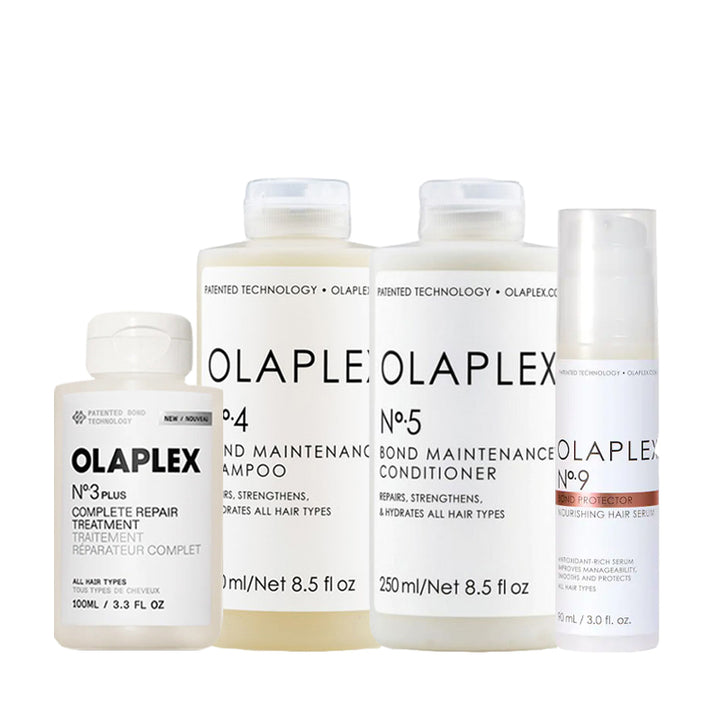 OLAPLEX Kit N°0 155ml + Treatment N°3 Plus 100ml + Shampoo N°4 250ml + Conditioner N°5 250ml + Serum N°9 90ml