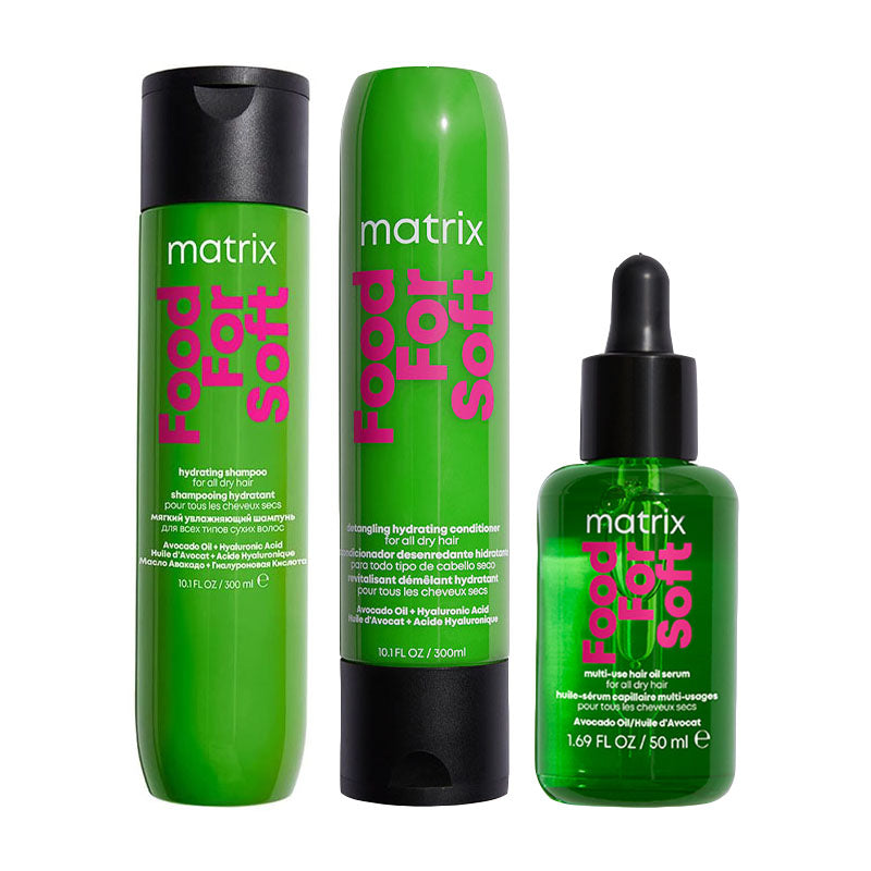 MATRIX TOTAL RESULTS Kit Food For Soft  Hydrating Shampoo 300ml + Conditioner 300ml +  Oil Serum 50ml