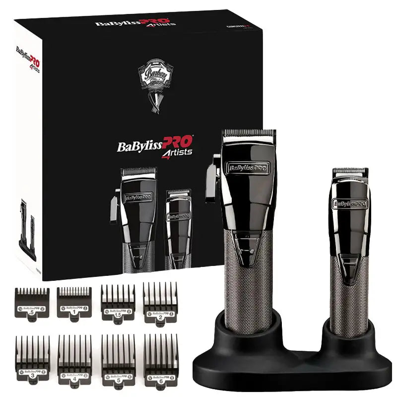BABYLISS Pro Set Professional Clipper + Trimmer Dual Charging Gunsteel FX8705E