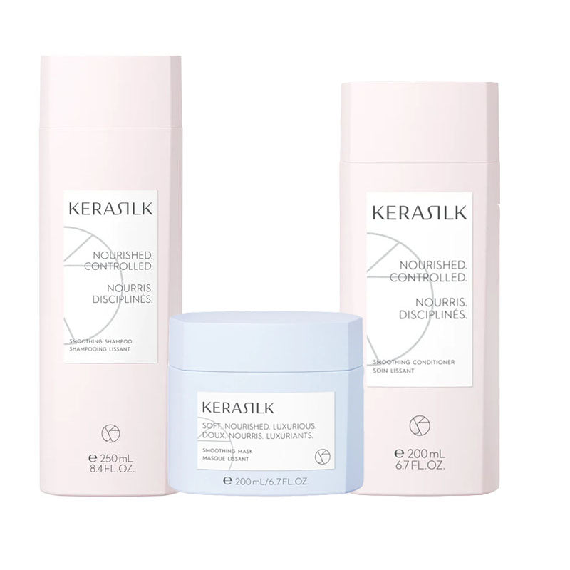 KERASILK Kit Essentials Smoothing Shampoo 250ml + Mask 200ml + Conditioner 200ml