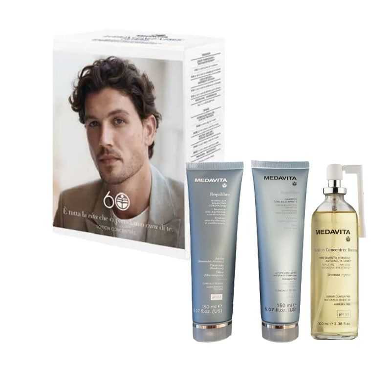 MEDAVITA Lotion Concentrée Homme Shampoo 150ml + Conditioner 150ml + Spray 100ml