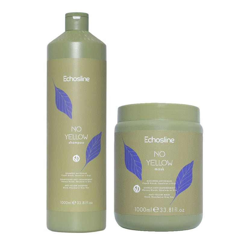 ECHOSLINE Kit No Yellow Shampoo 1000ml + Mask 1000ml