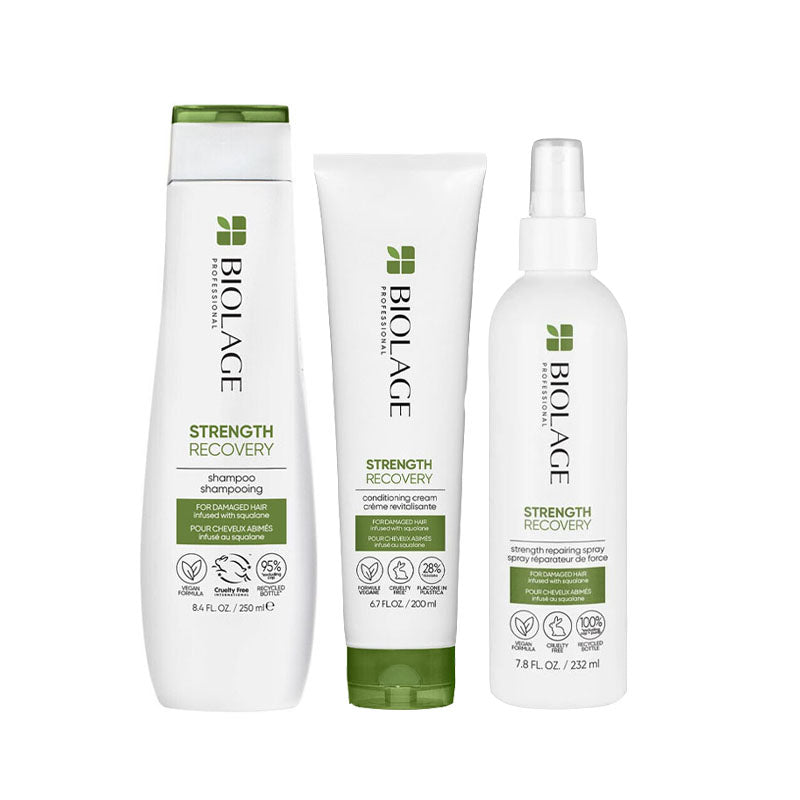 BIOLAGE Kit Strength Recovery Shampoo 250ml + Conditioning Cream 200ml + Spray 232ml