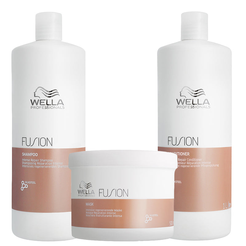 WELLA PROFESSIONALS Kit Fusion Intense Repair Shampoo 1000ml + Mask 500ml+ Conditioner 1000ml