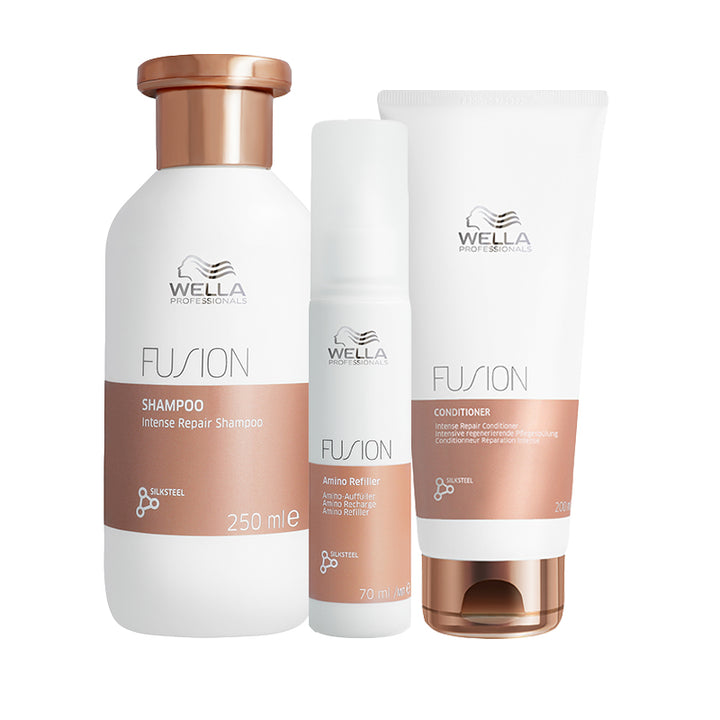 WELLA PROFESSIONALS Kit Fusion Intense Repair Shampoo 250ml + Amino Refiller 70ml + Conditioner 200ml