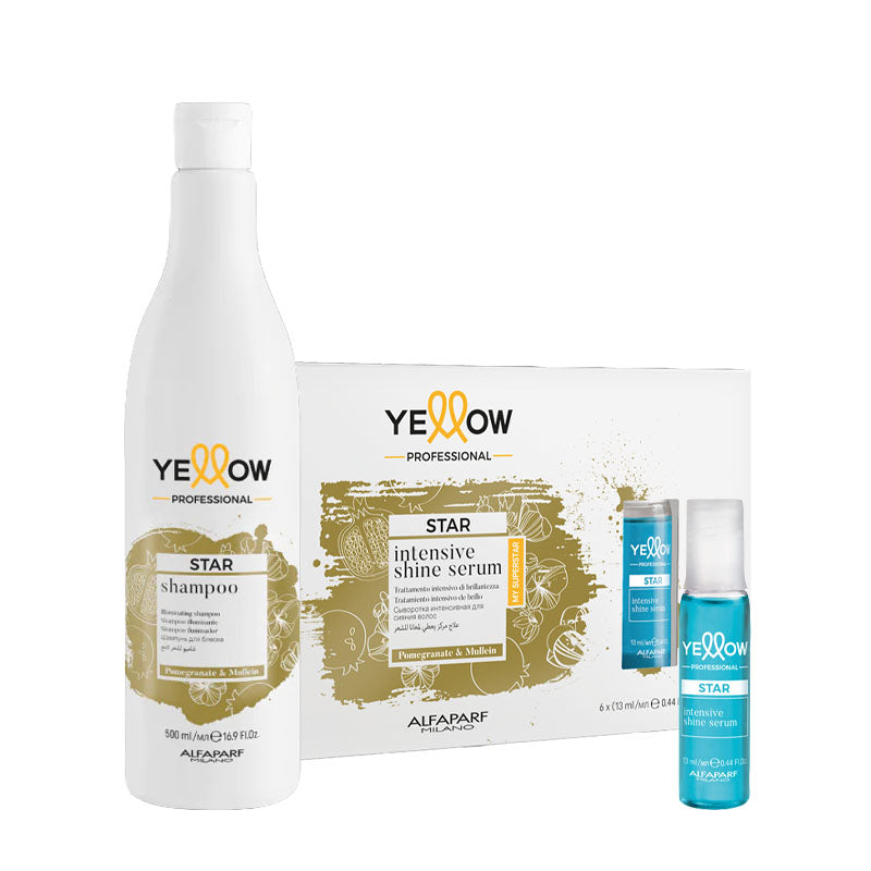 ALFAPARF Yellow Kit Star Shampoo 500ml + Shine Serum Fiale 6x13