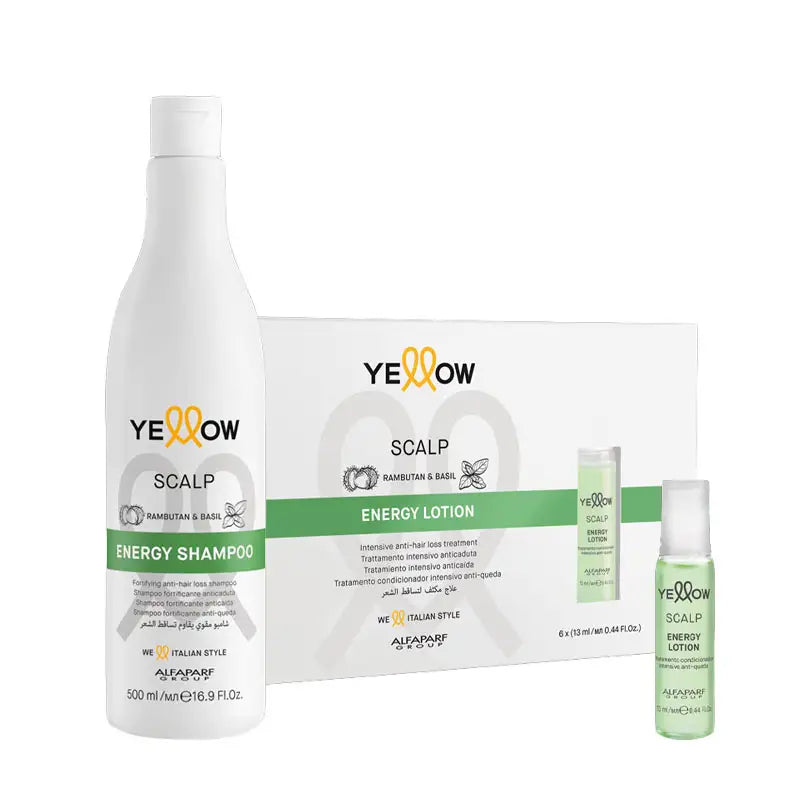 ALFAPARF Yellow Kit Scalp Energy Shampoo 500ml + Lotion 6x13ml