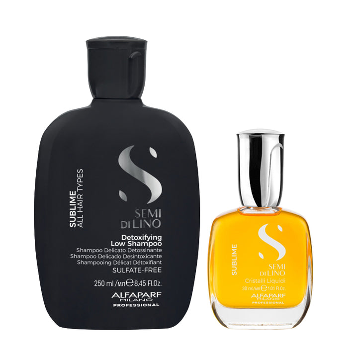 ALFAPARF MILANO Kit Semi Di Lino Detoxifying Low Shampoo 250ml + Cristalli Liquidi 30ml