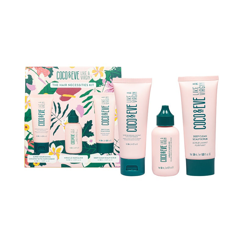 COCO & EVE Set Like A Virgin The Necessities Masque 60ml + Elixir 50ml + Scrub 50ml