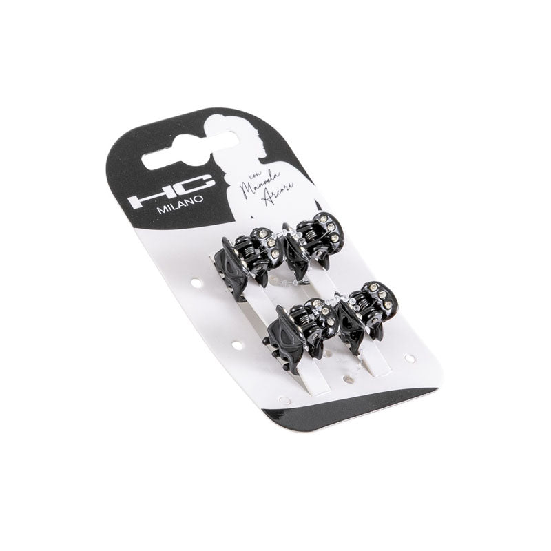 HC MILANO Pinzetta Micro Nera Con Strass MPP 4pz