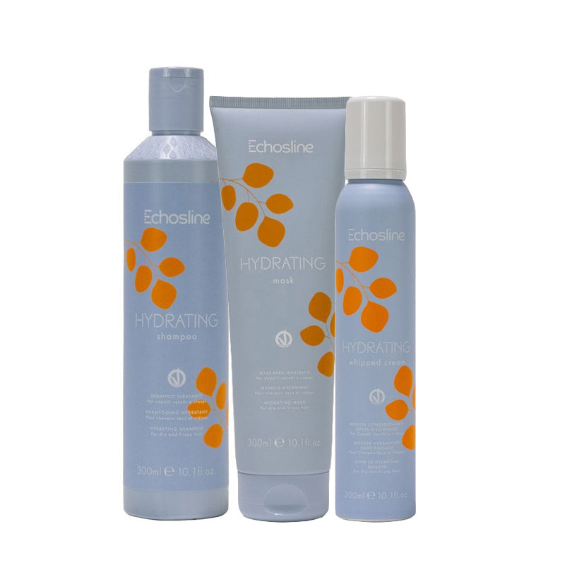 ECHOSLINE Kit Hydrating Shampoo 300ml + Mask 300ml + Cream Mousse 200ml