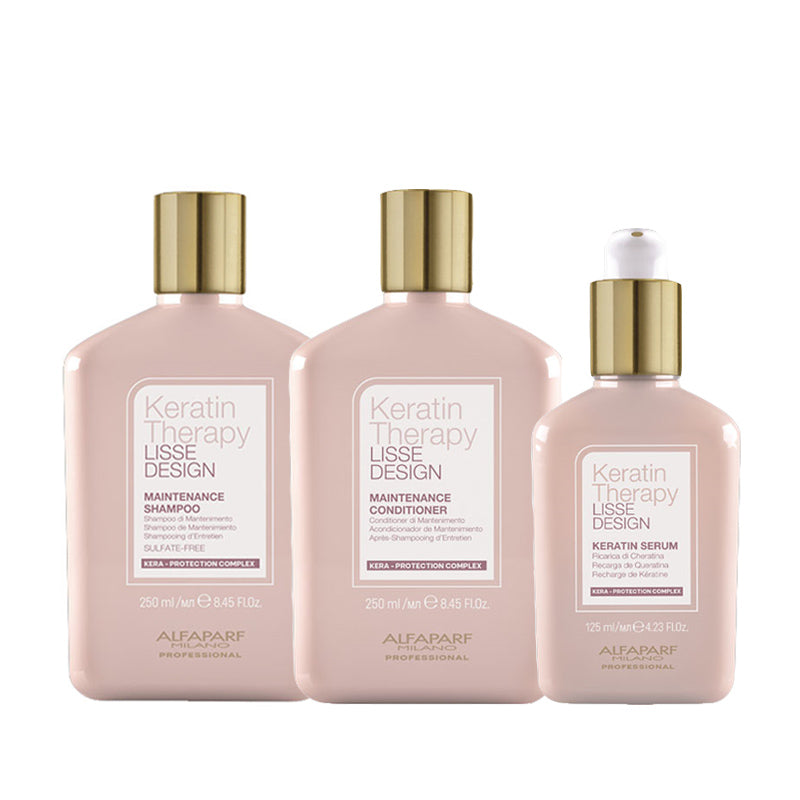 ALFAPARF MILANO Kit Keratin Therapy Lisse Design Shampoo 250ml + Conditioner 250ml + Serum 125ml