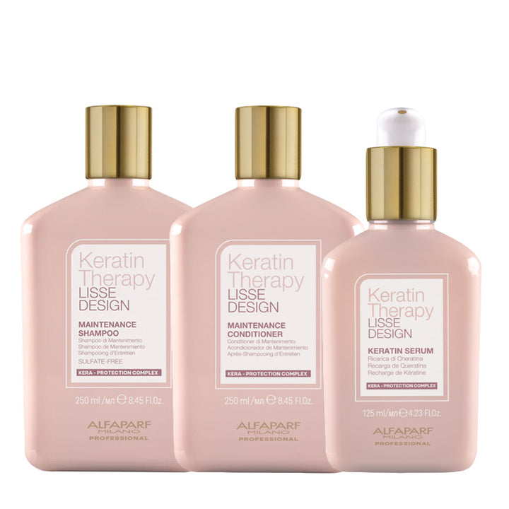 ALFAPARF MILANO Kit Keratin Therapy Lisse Design Shampoo 250ml + Conditioner 250ml + Serum 125ml