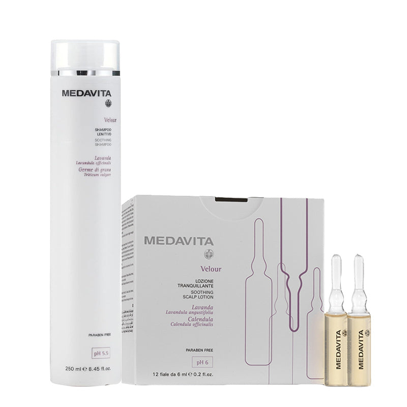 MEDAVITA Kit Velour Shampoo 250ml + Lozione Fiale 12x6ml
