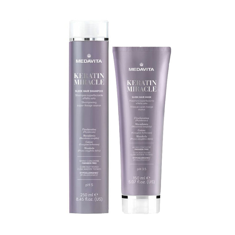 MEDAVITA Kit Keratin Miracle Sleek Hair Shampoo 250ml + Mask 150ml