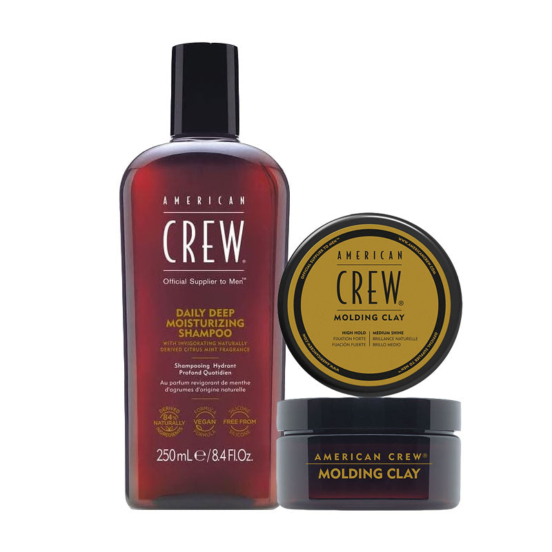 AMERICAN CREW Kit Daily Deep Moisturizing Shampoo 250ml + Molding Clay 85gr
