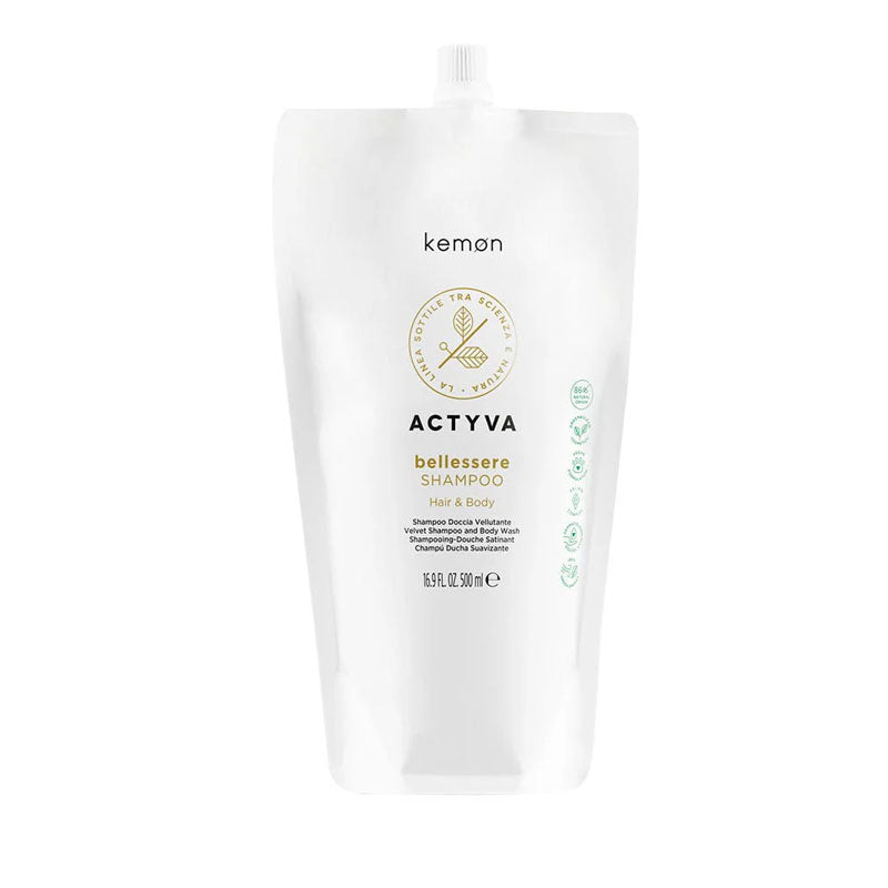 KEMON Actyva Bellessere Hair & Body Refill Pouch Bag Shampoo 500ml
