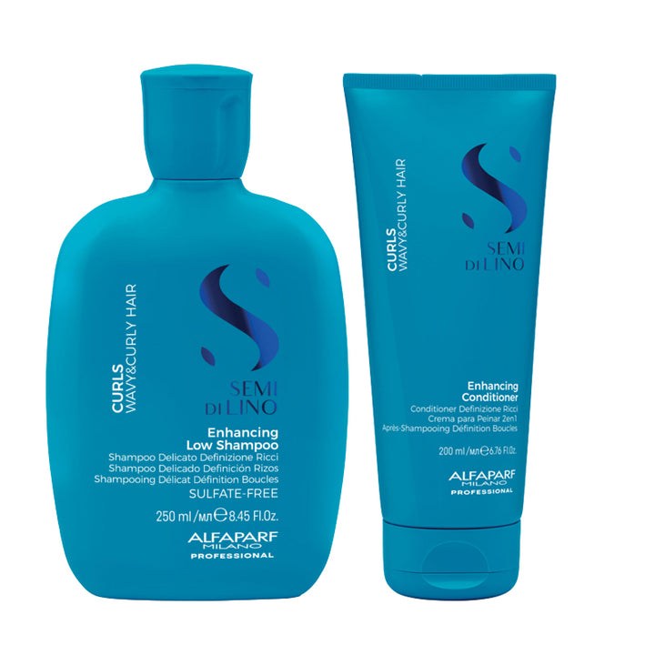 ALFAPARF MILANO Kit Semi Di Lino Curls Enhacing Shampoo 250ml + Conditioner 200ml