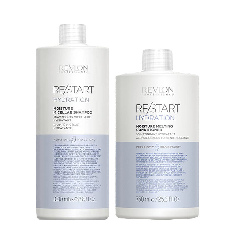 REVLON PROFESSIONAL Kit Restart Hydration Miccelar Shampoo 1000ml + Conditioner 750ml