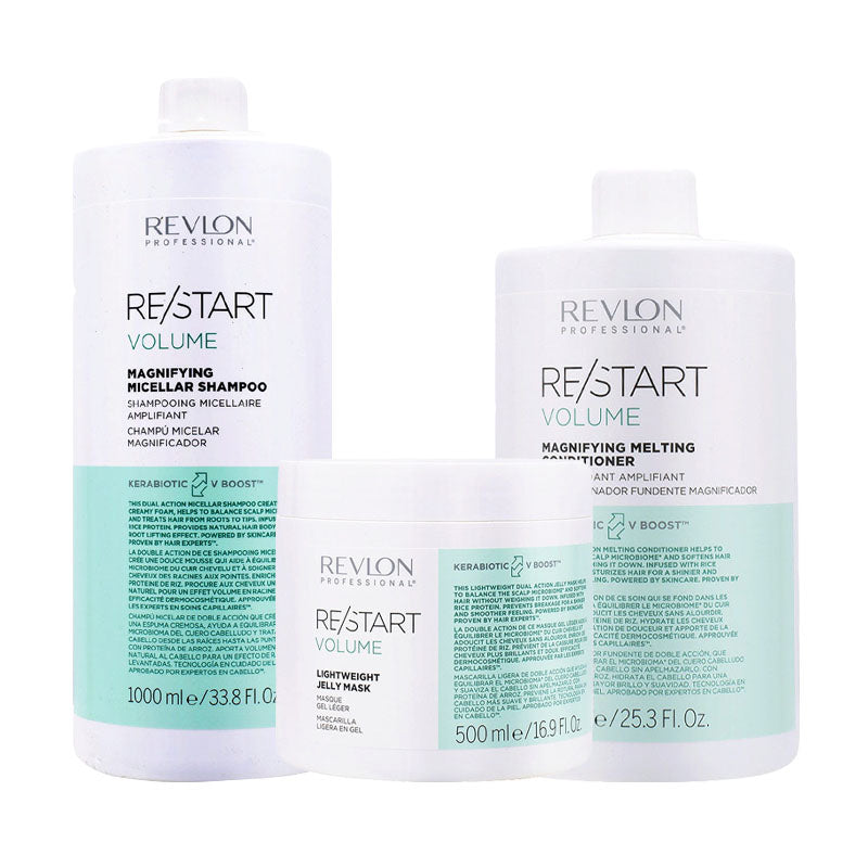 REVLON PROFESSIONAL Kit Restart Volume Shampoo 1000ml + Mask 500ml + Conditioner 750ml