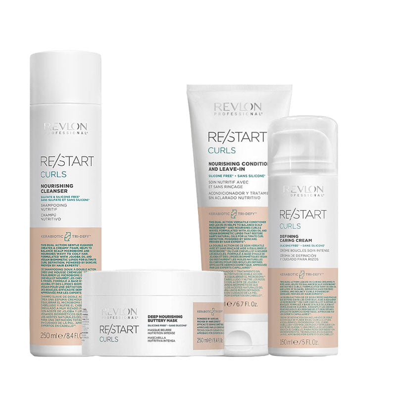 REVLON PROFESSIONAL Kit Restart Curls Shampoo 250ml + Mask 250ml + Conditioner 200ml + Defining Caring Cream 150ml