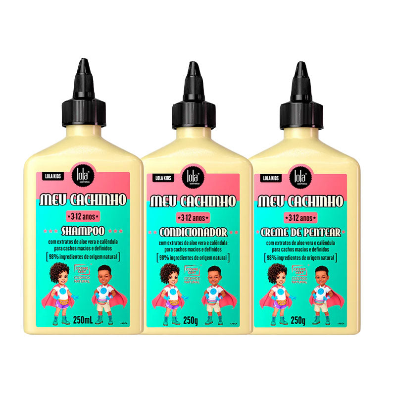 LOLA Kit Meu Cachinho Shampoo Kids 250g + Conditioner 250ml + Creme De Pentear 250ml